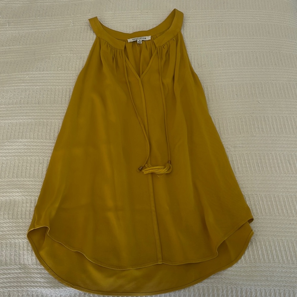 Rose and Olive mustard yellow sleeveless blouse